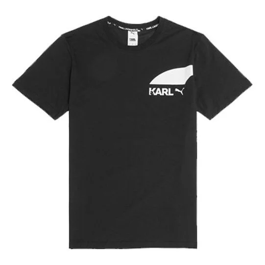 PUMA FENDI Crossover Round Neck Short Sleeve Black 595682-01 - 1