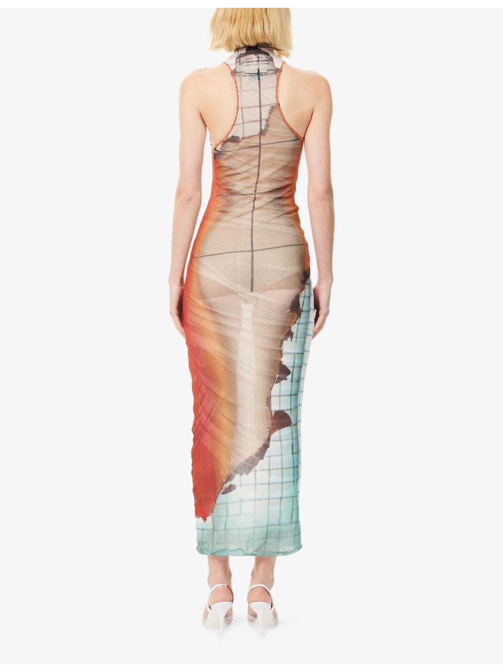 Printed sleeveless Woven Midi Dress - 4