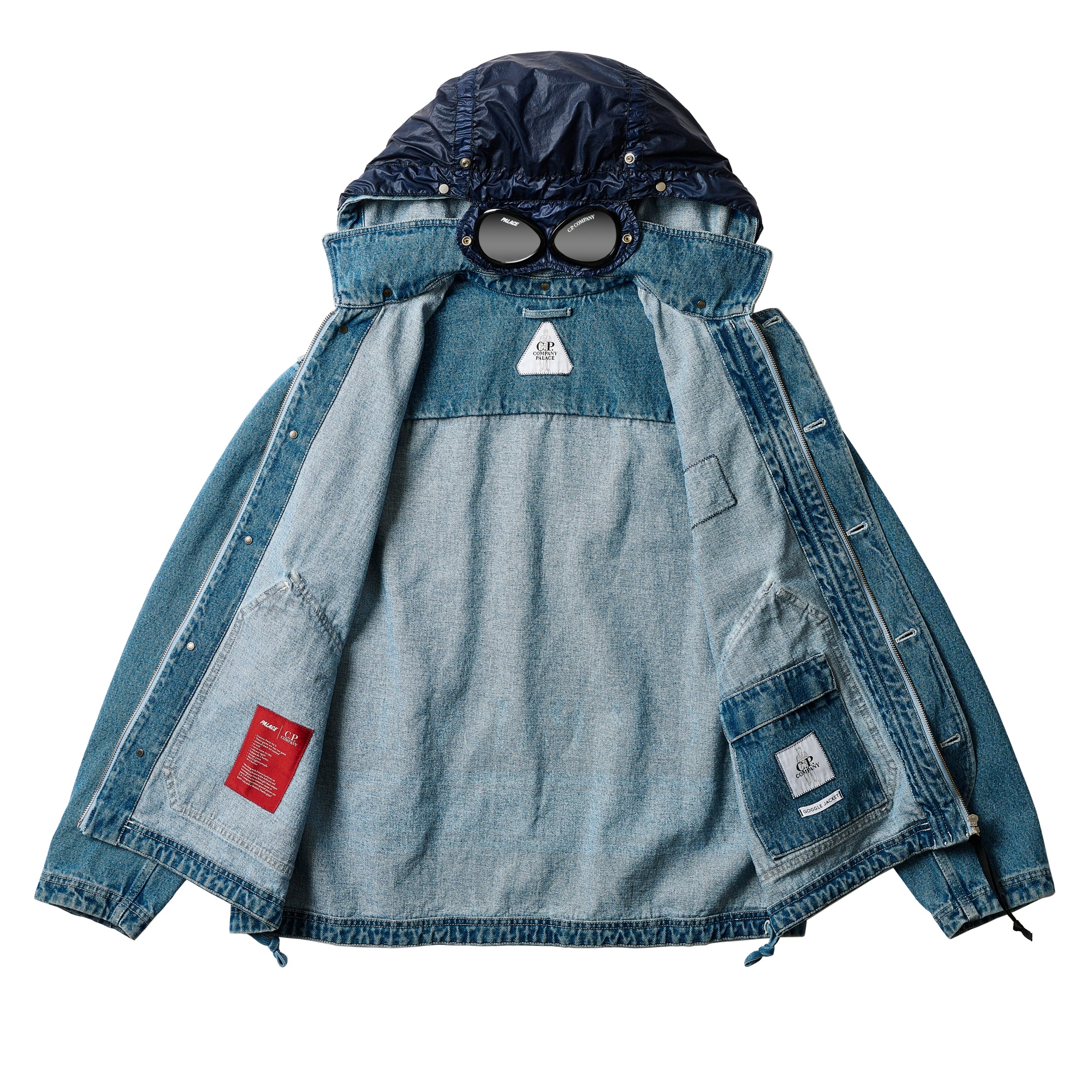 PALACE C.P. COMPANY DENIM 14 3/4OZ GOGGLE JACKET DENIM - 3
