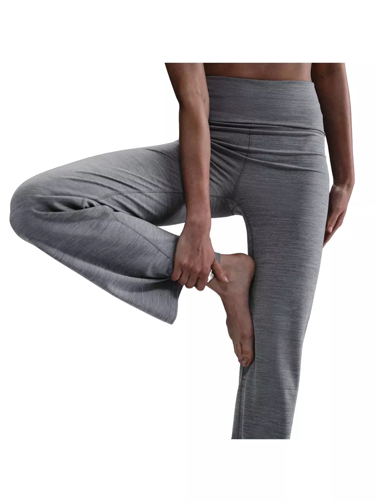 Women's One Dri-FIT High-Waisted Fold-Over Pants - Grey - 5