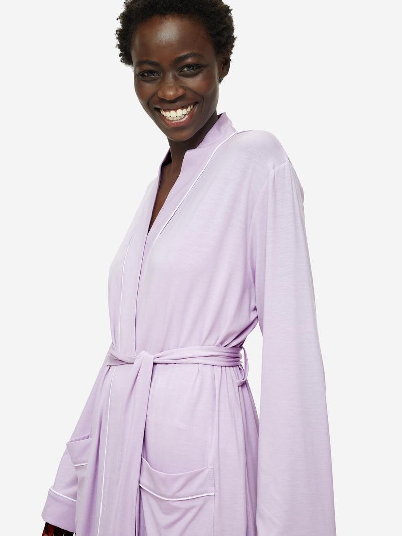 Women's Dressing Gown Lara Micro Modal Stretch Lilac - 2