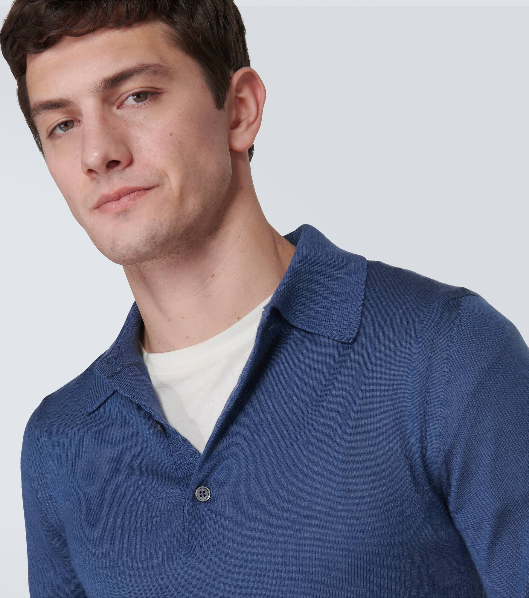 Cashmere and silk polo sweater - 5
