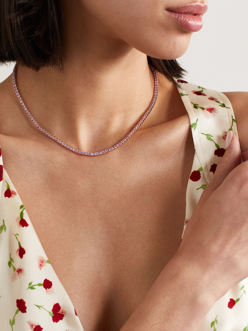 ROXANNE FIRST 14-karat Gold Sapphire Tennis Necklace outlook