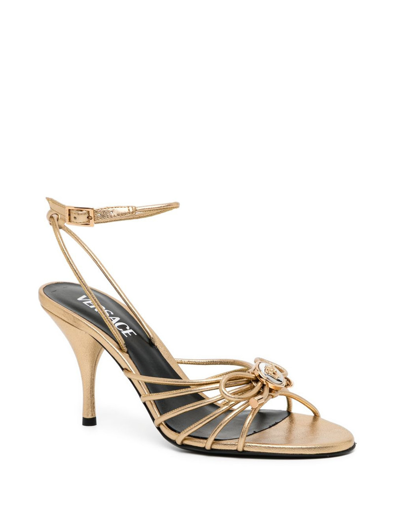VERSACE strap knot heeled sandals outlook