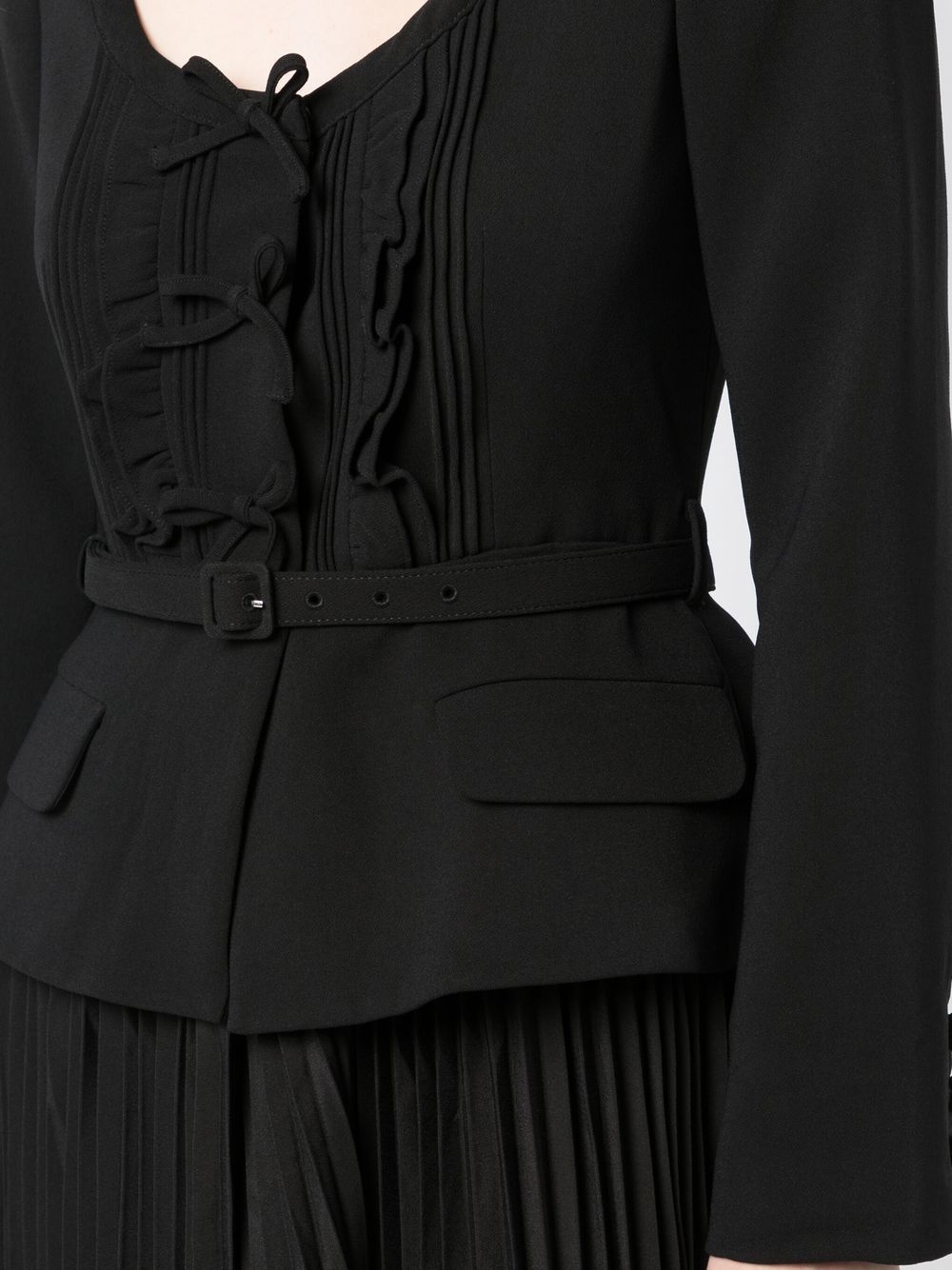 ruched crepe midi dress - 4