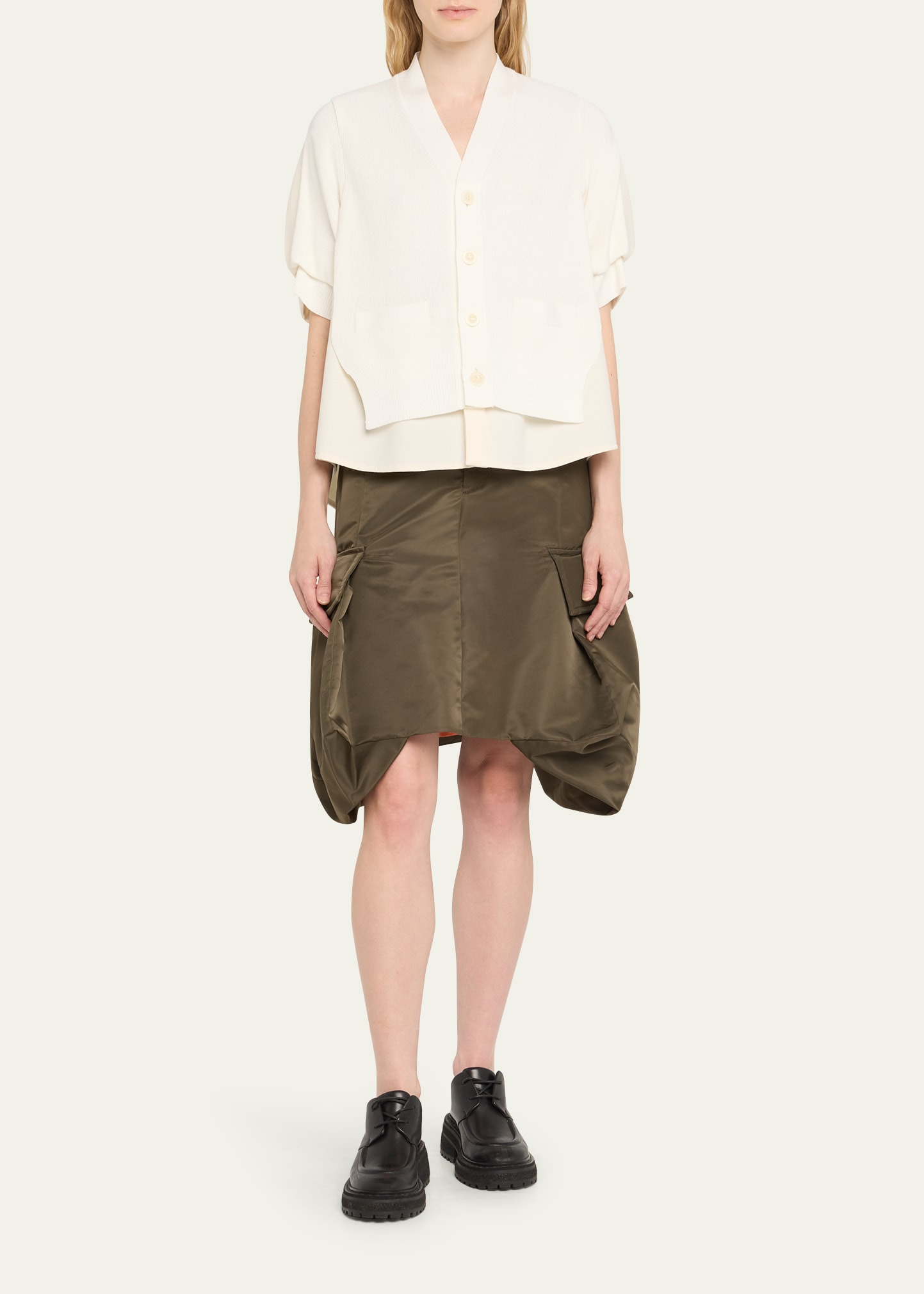 Button-Down Hybrid Knit & Suiting Shirt - 2