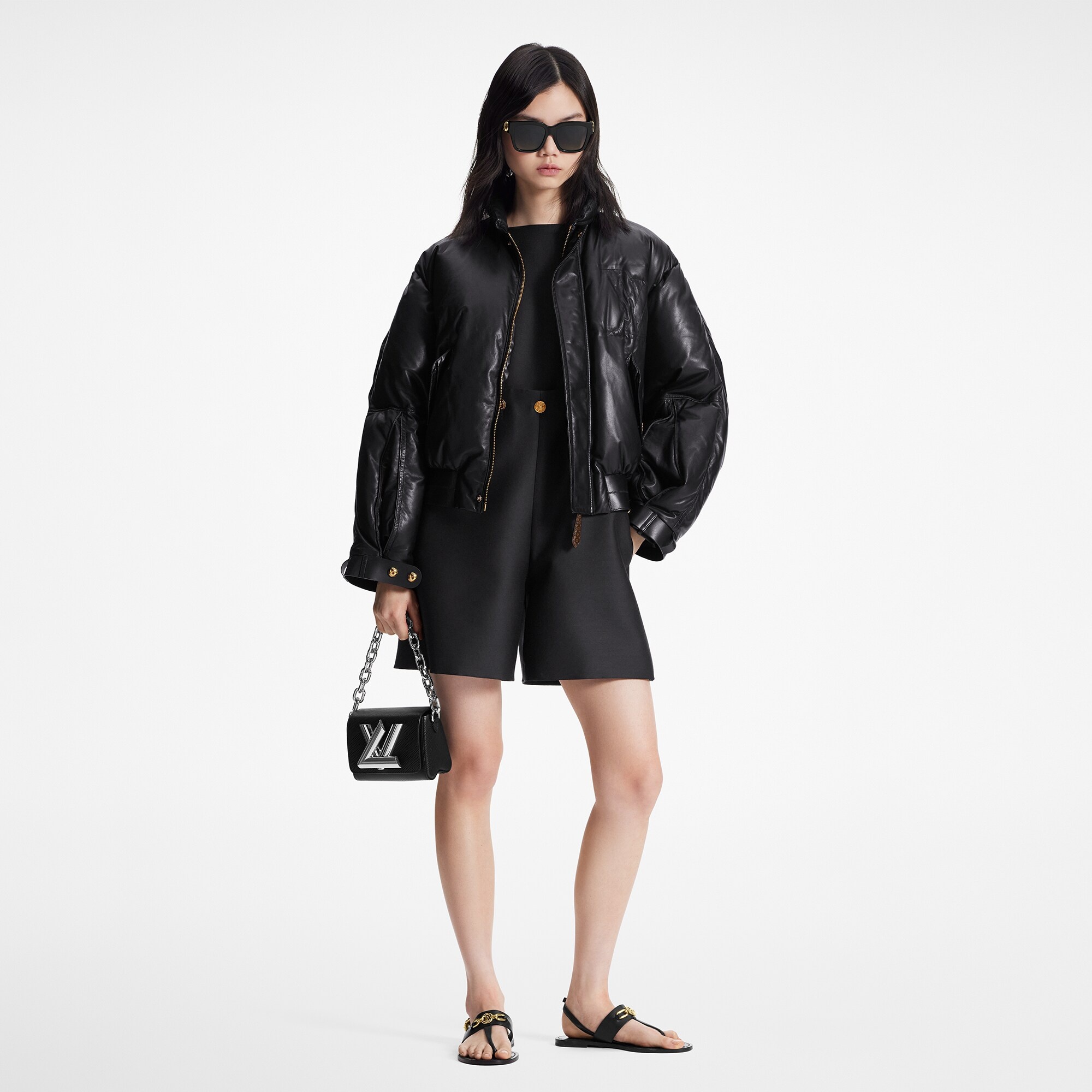 Padded Leather Bomber Jacket - 2