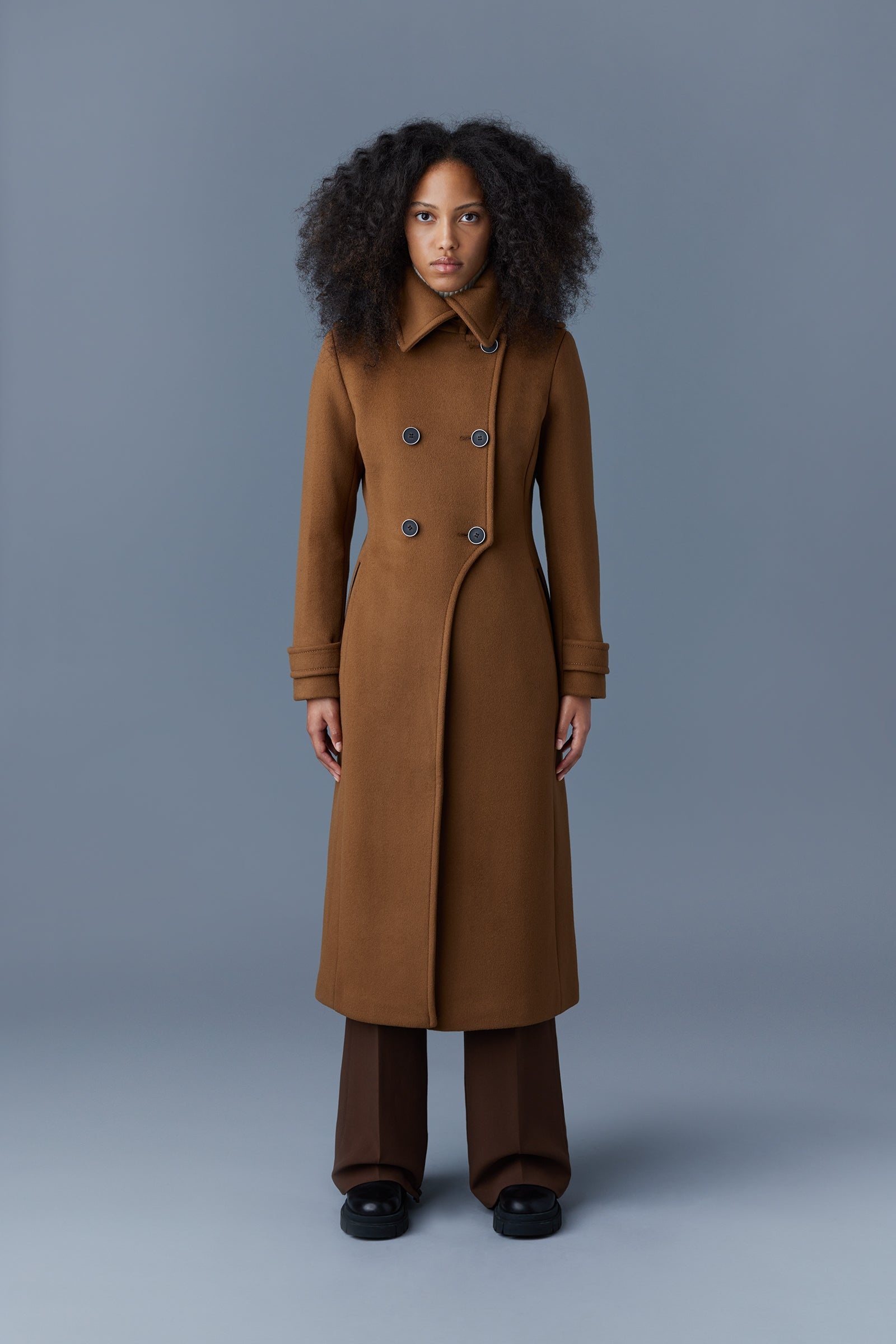 ELODIE double face wool tailored coat - 2