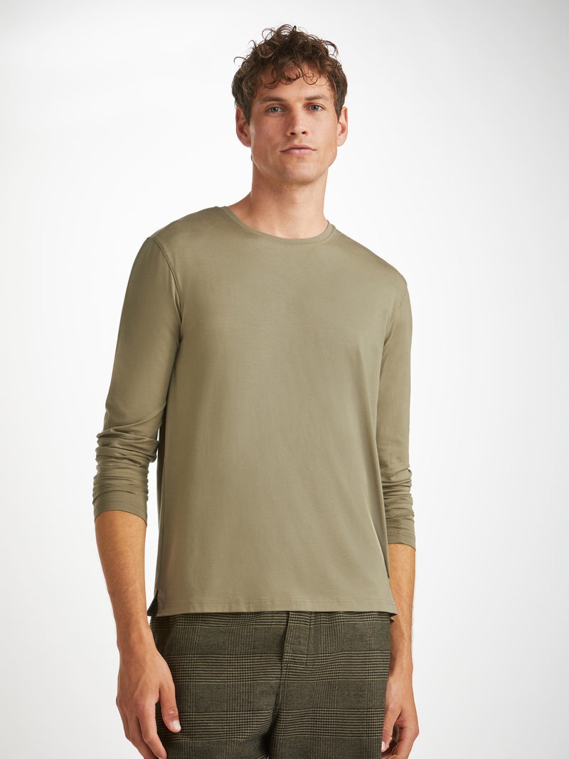 Men's Long Sleeve T-Shirt Basel Micro Modal Stretch Khaki - 2