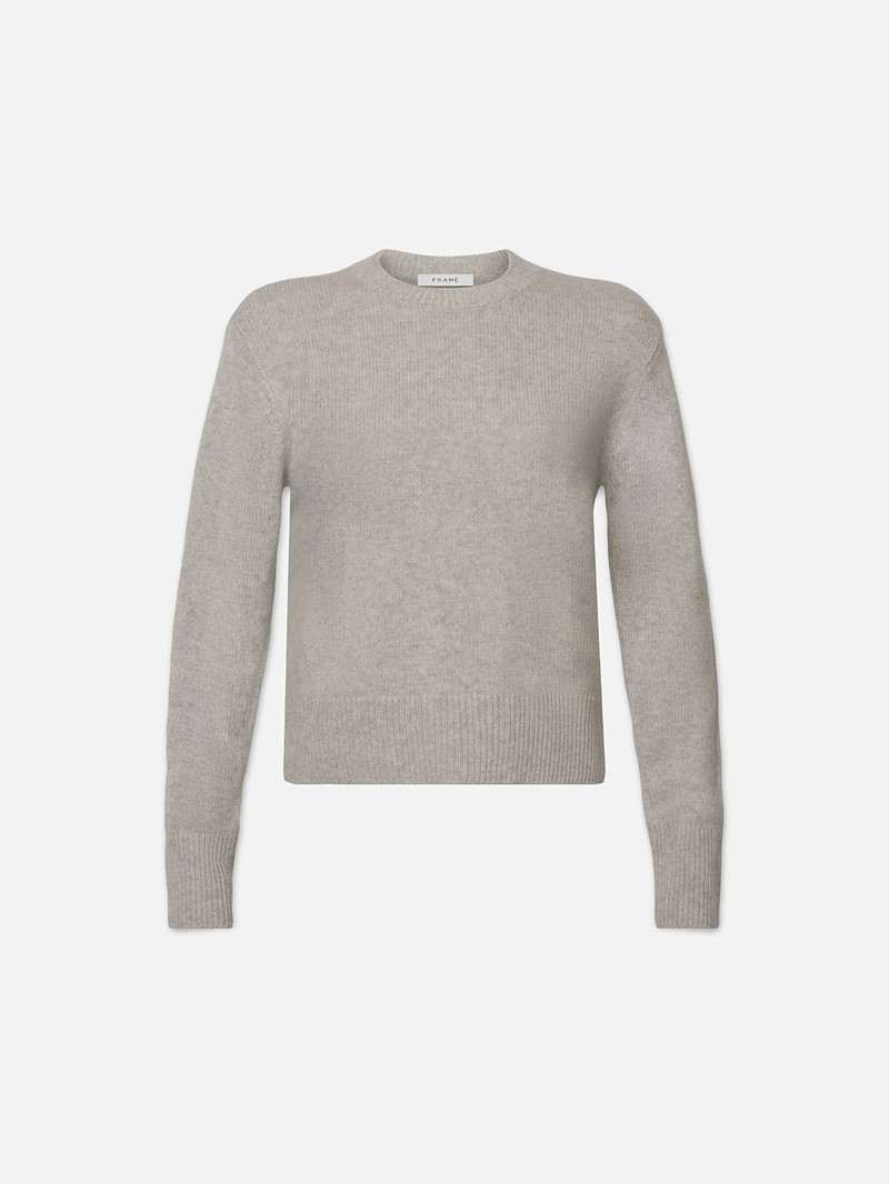 Cashmere Clean Crew in Light Heather Grey 1