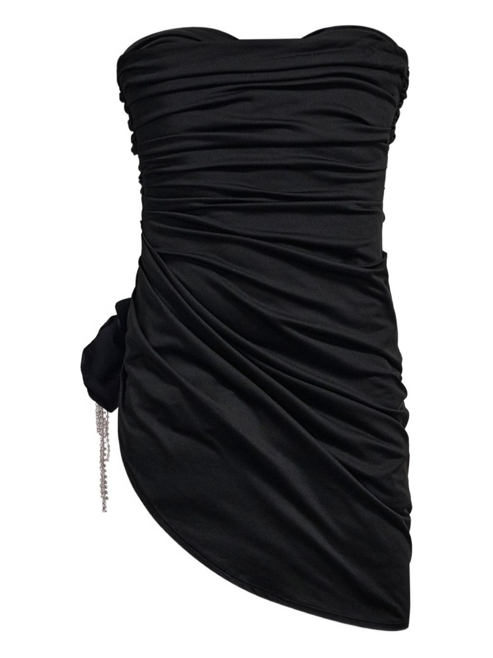 crystal-embellished draped mini dress - 5