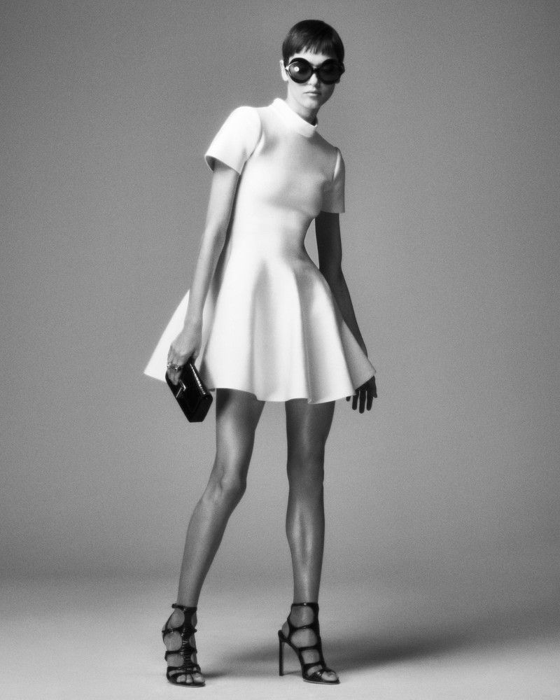 TOM FORD SHORT TULIP SKIRT DRESS WITH MOCK NECK outlook