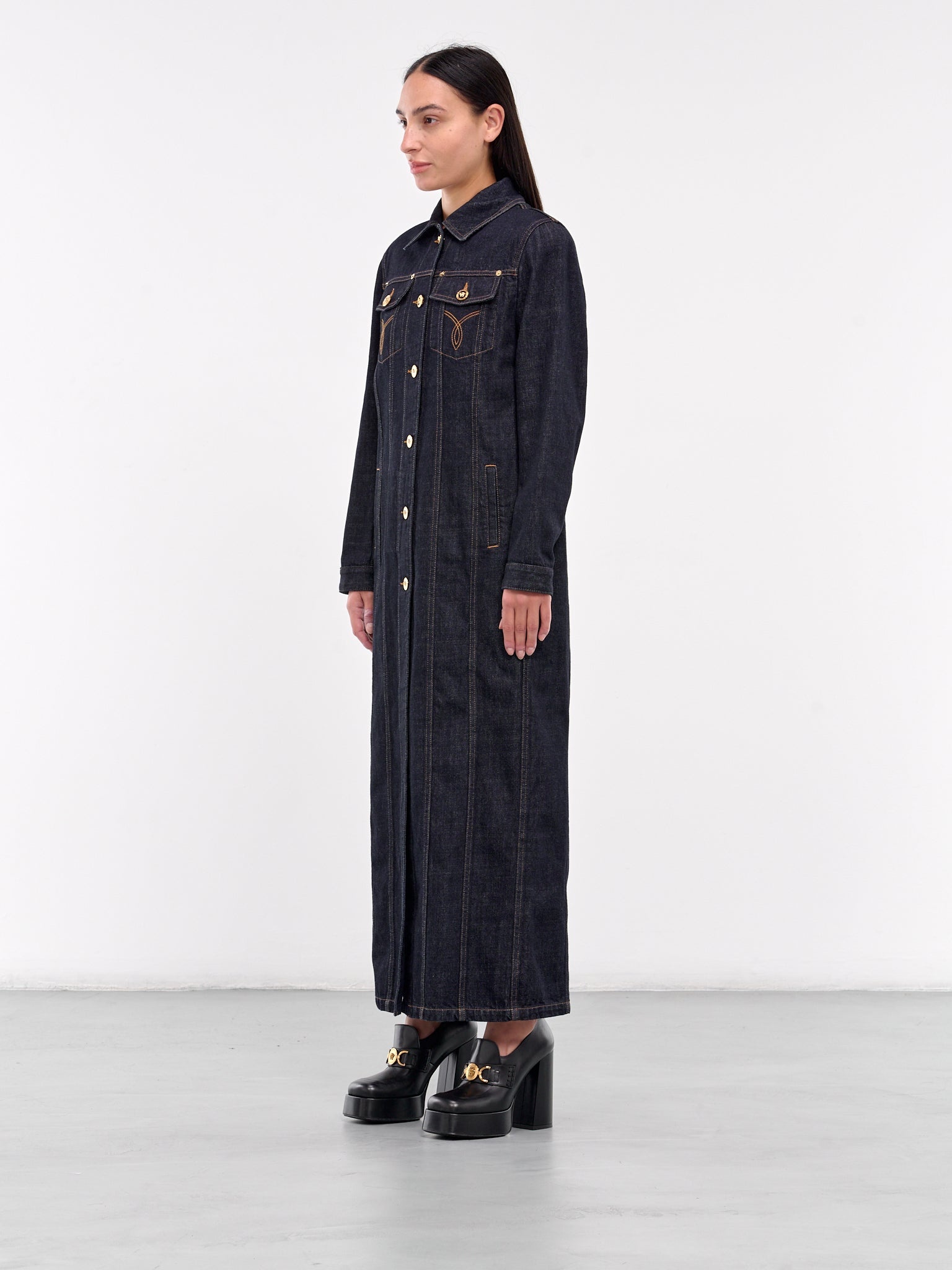 Denim Long Coat - 2