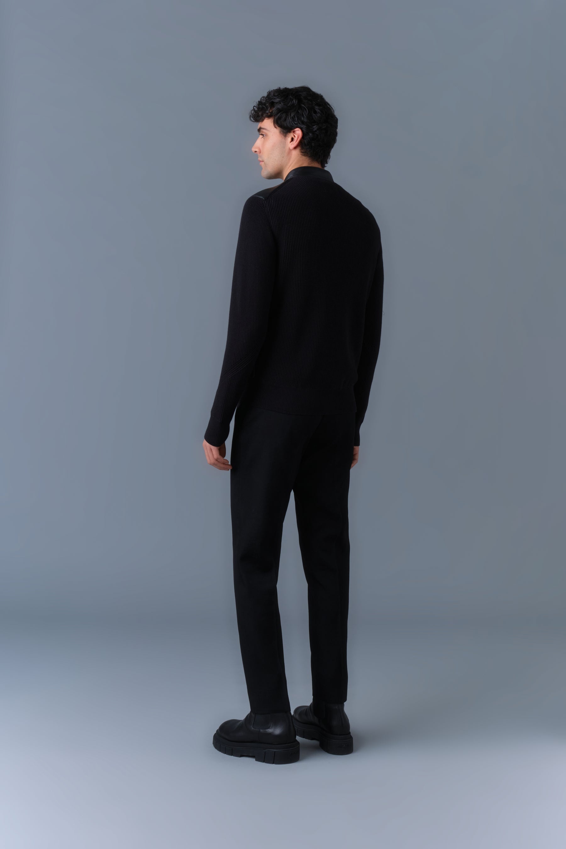 DOMINIC Knit Mixed-Media Jacket - 4