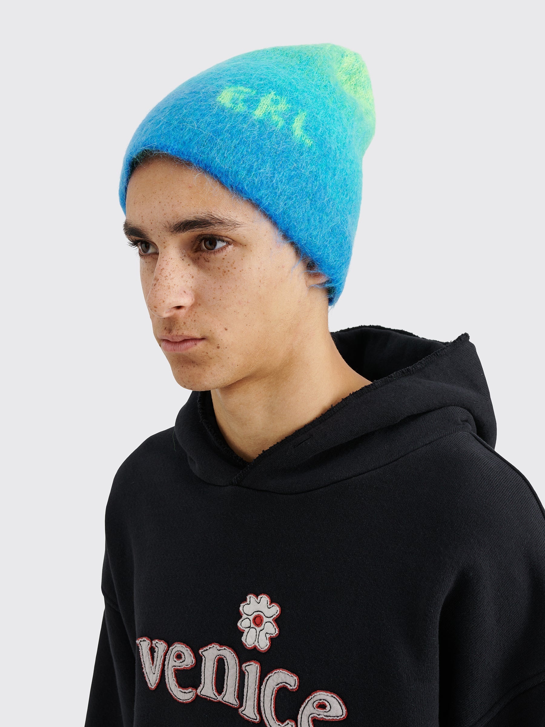 ERL ERL GRADIENT KNIT BEANIE GREEN | tresbien | REVERSIBLE