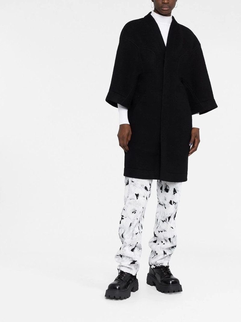 Rick Owens wool single-breasted coat outlook