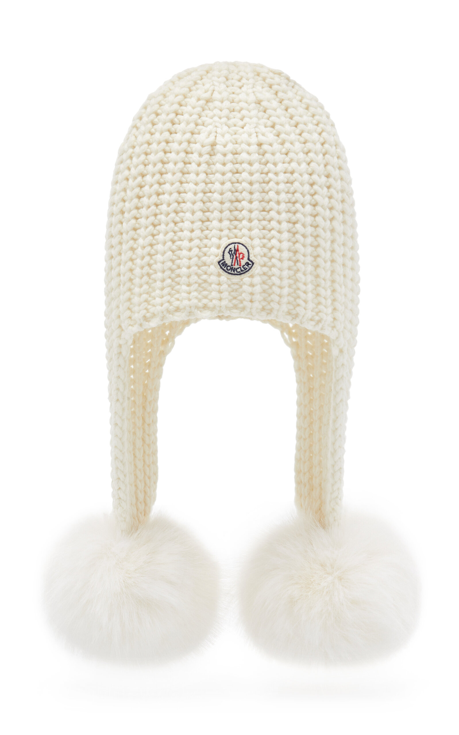 Pom-Detailed Knit Hat white - 1