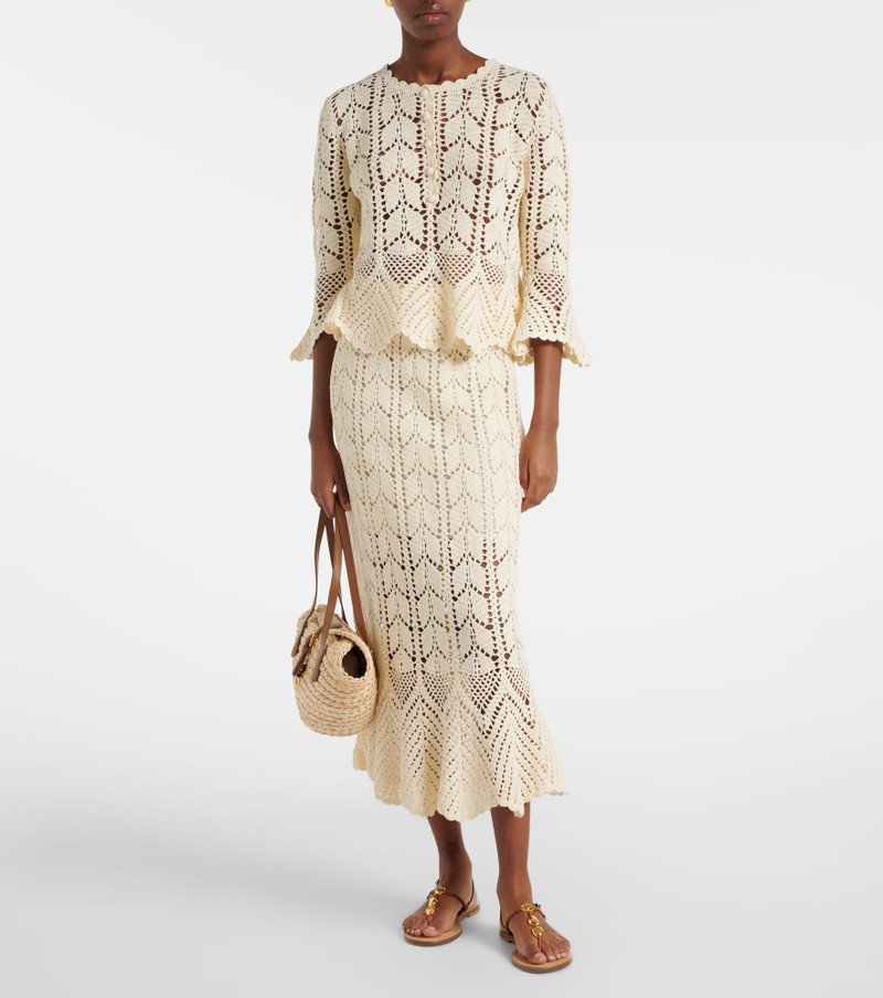 Zimmermann Crochet cotton midi skirt outlook