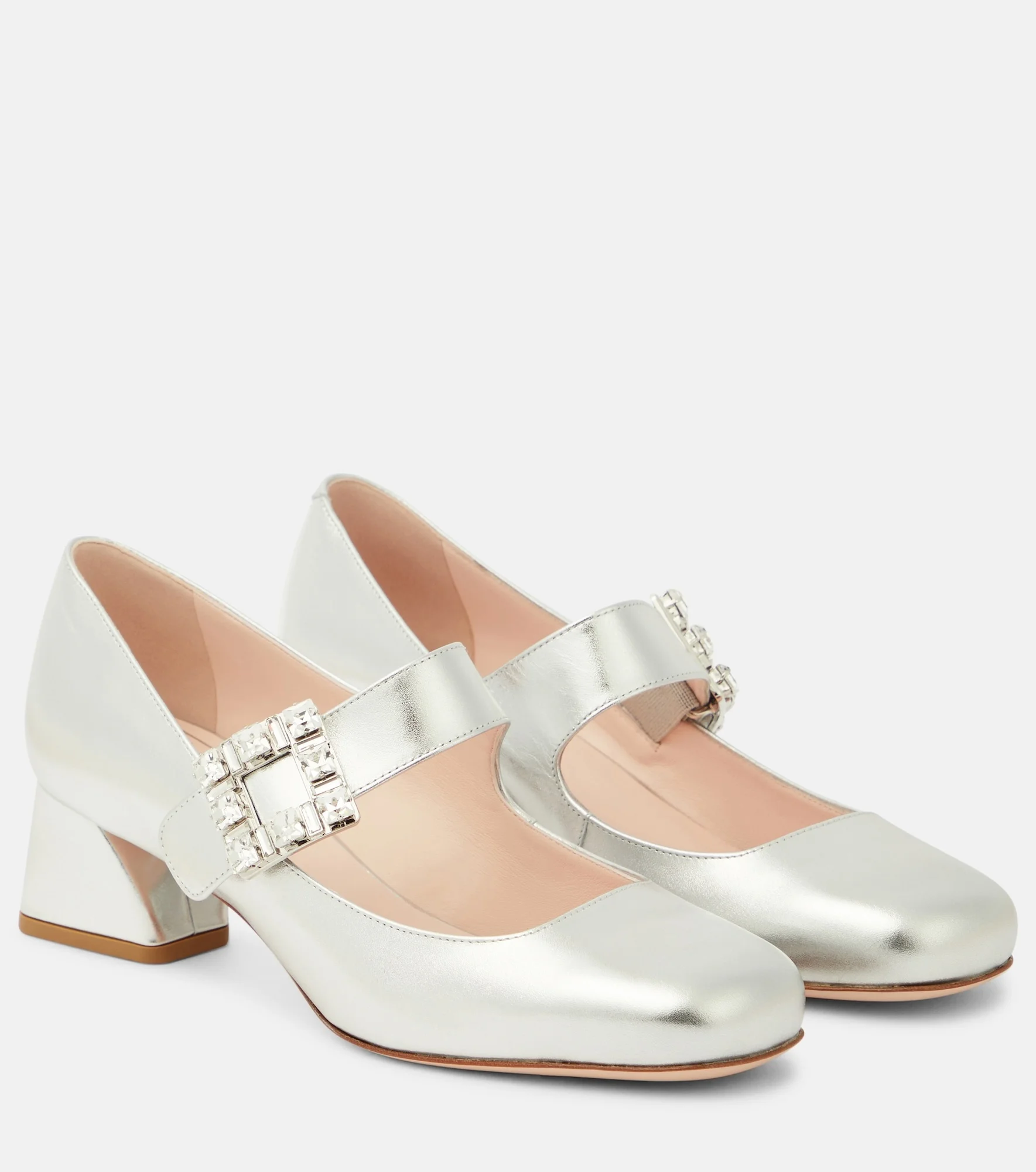 Très Vivier metallic leather Mary Jane pumps - 1