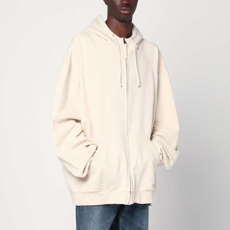 パーカー・フーディ MAISON MARGIELA OVERSIZED ECRU HOODIE WITH NUMERIC LOGO Maison Margiela Oversized écru Hoodie With Numeric Logo