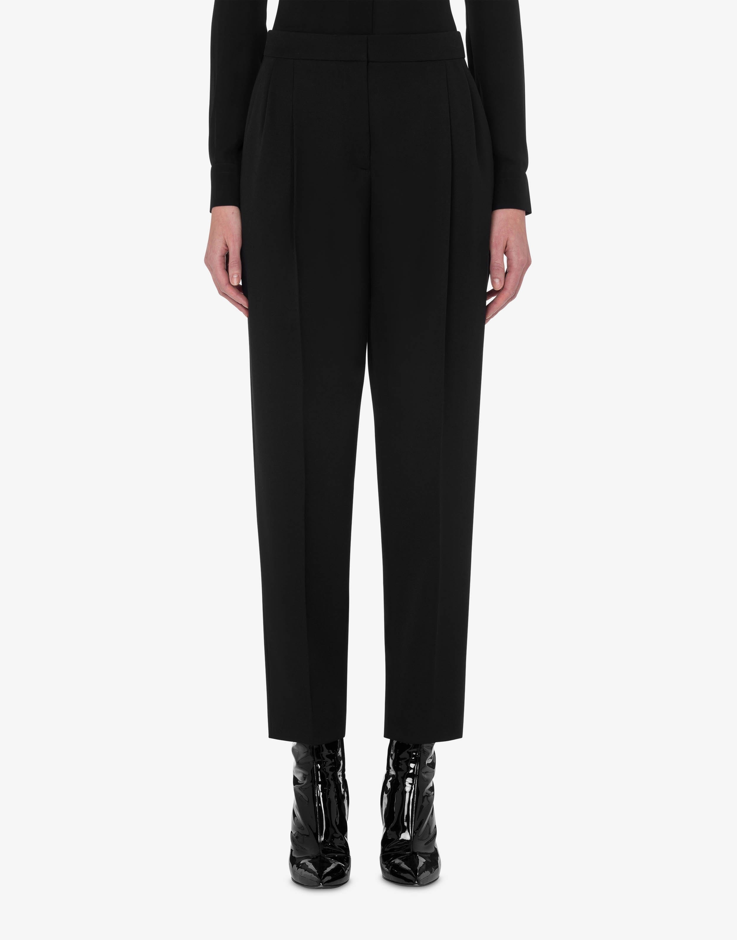 WOOL GRAIN DE POUDRE TROUSERS - 2
