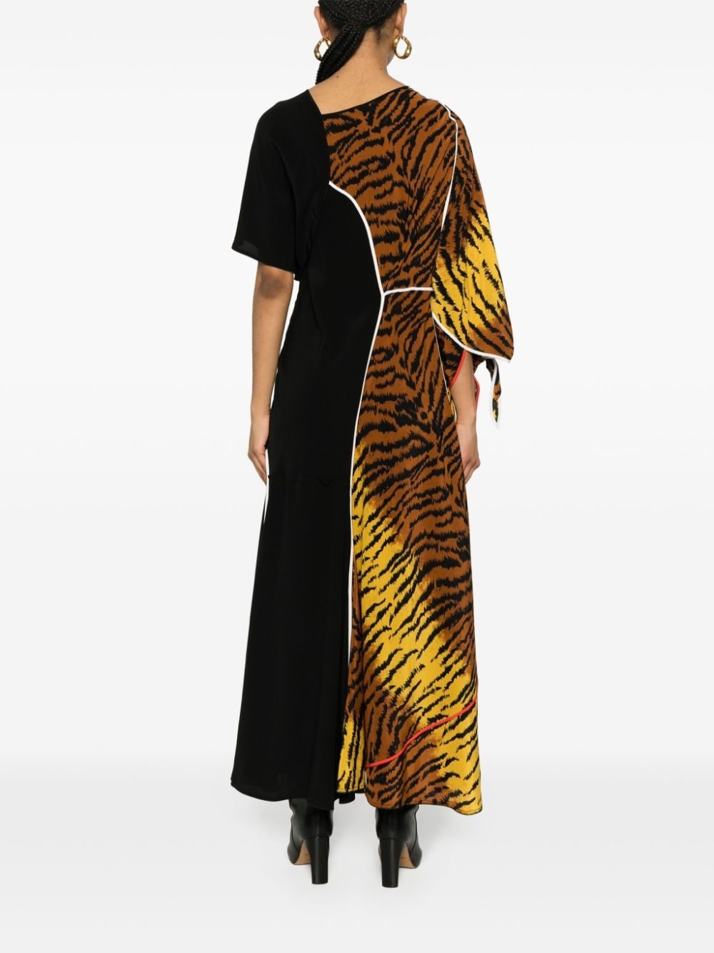 tiger-print long dress - 4