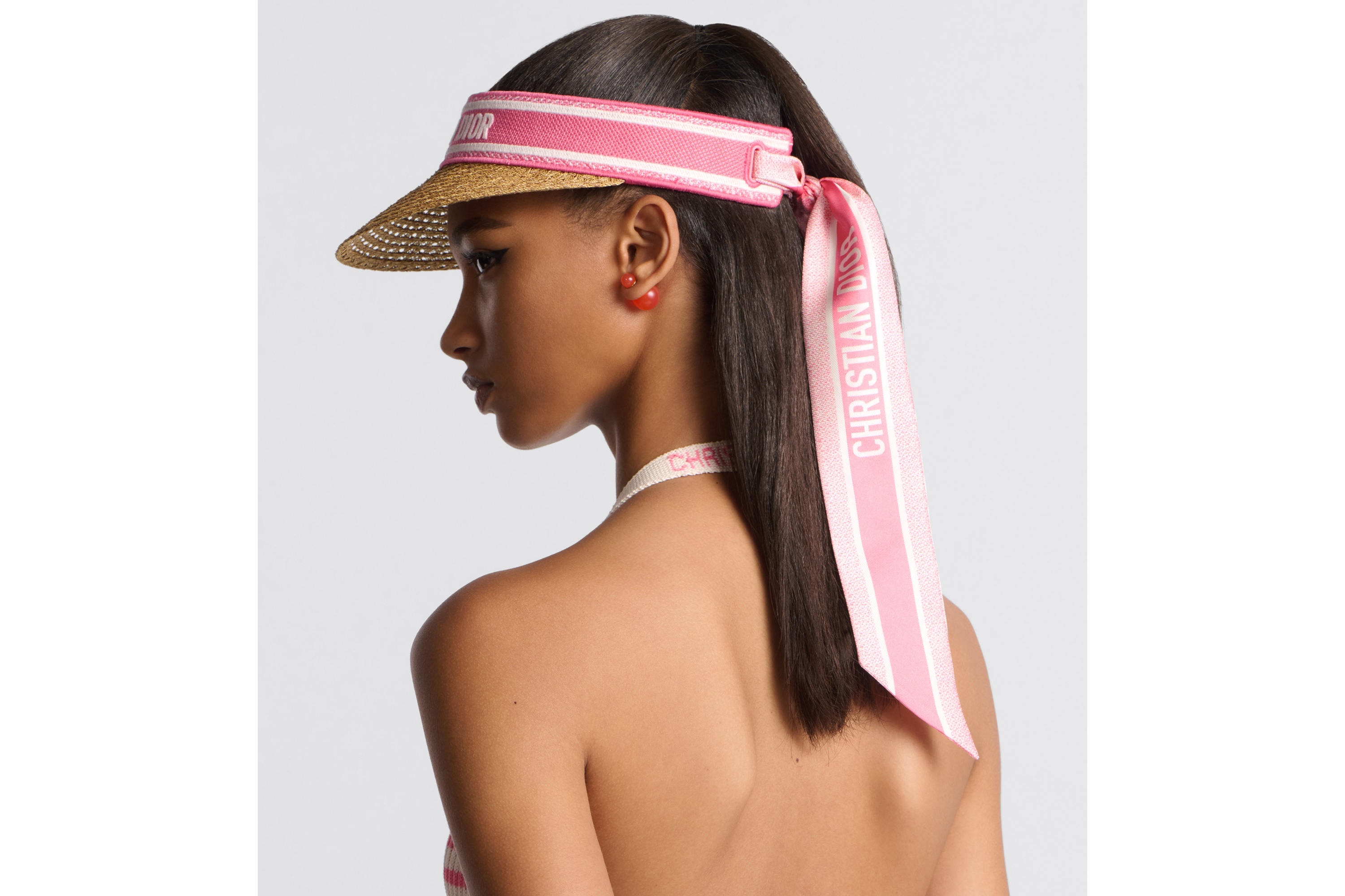 Pink dior visor best sale