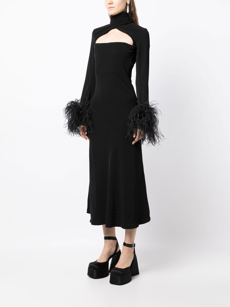 Odessa feather-trim midi dress 3