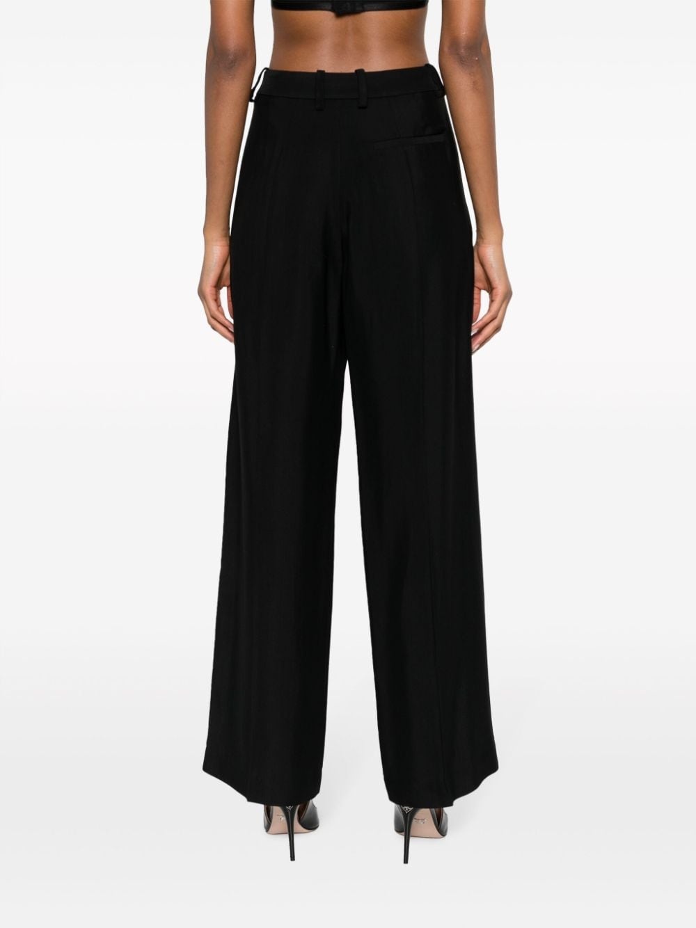 wide-leg cut-out trousers - 4