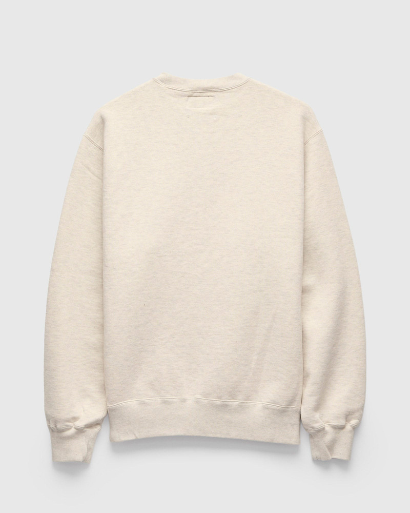 BEAMS PLUS Azuma-Knit Fleece Crewneck Sweater in Oatmeal outlook