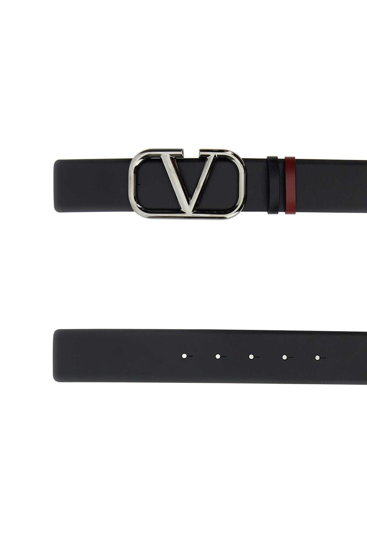Valentino Garavani Men Black Leather Vlogo Signature Belt - 2