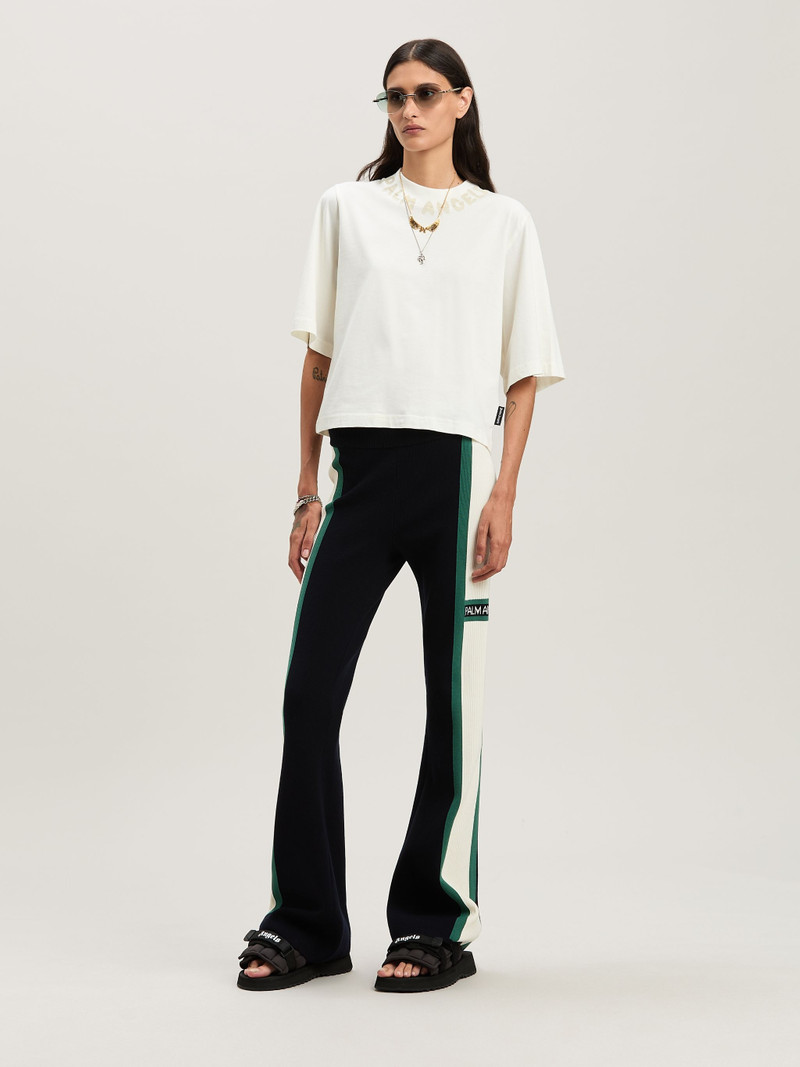 Palm Angels Curvedl Logo embroidered cropped sweatshirt outlook