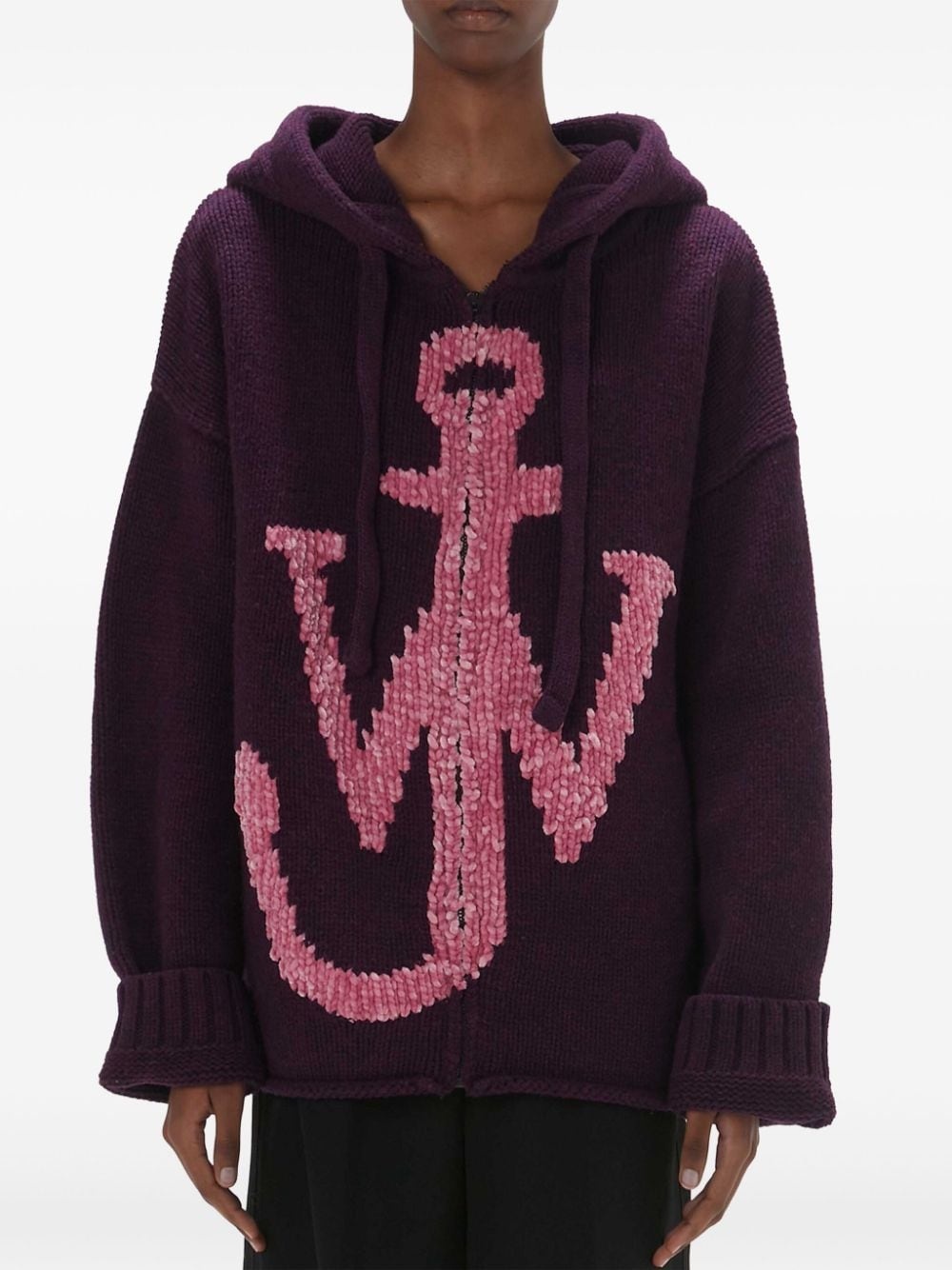 anchor-logo zip hoodie - 3