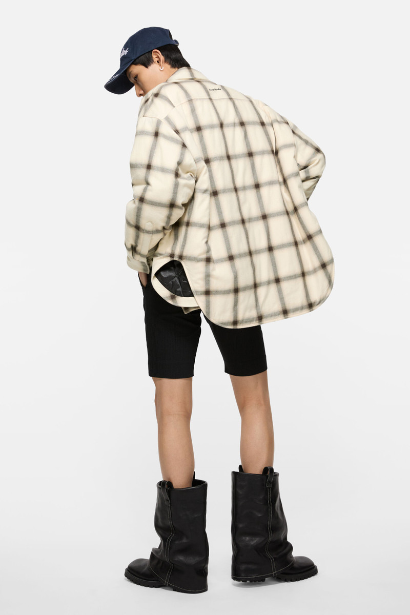 Flannel button-up shirt - Beige/multi 3