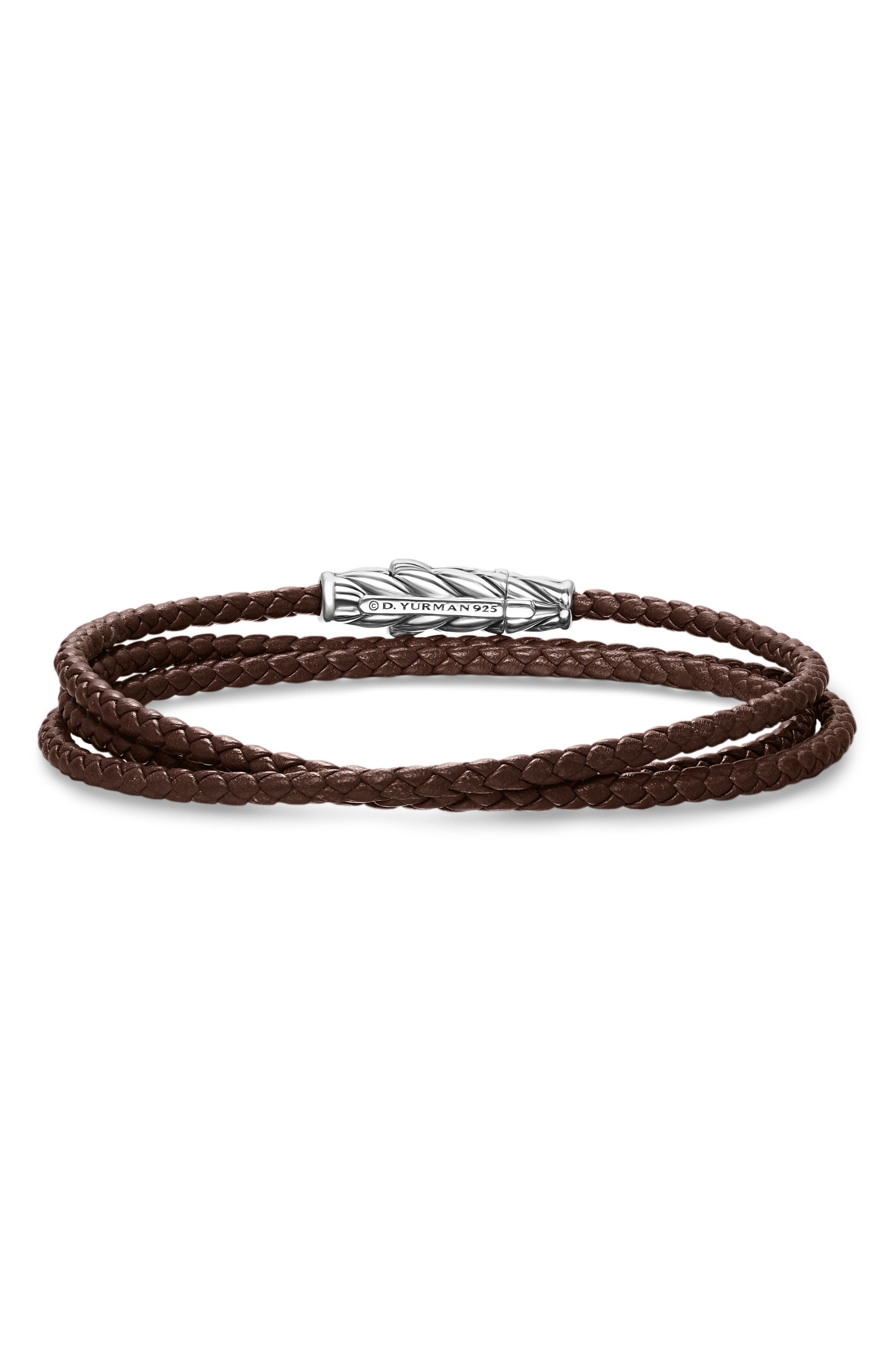 David Yurman Sterling Silver Leather Bracelet in Brown at Nordstrom - 5