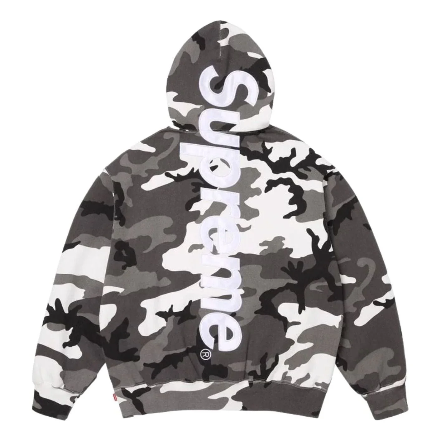 Supreme SS26 Satin Appliqué Hooded Sweatshirt 'Snow Camo' SUP-SS26-191-SAM - 1
