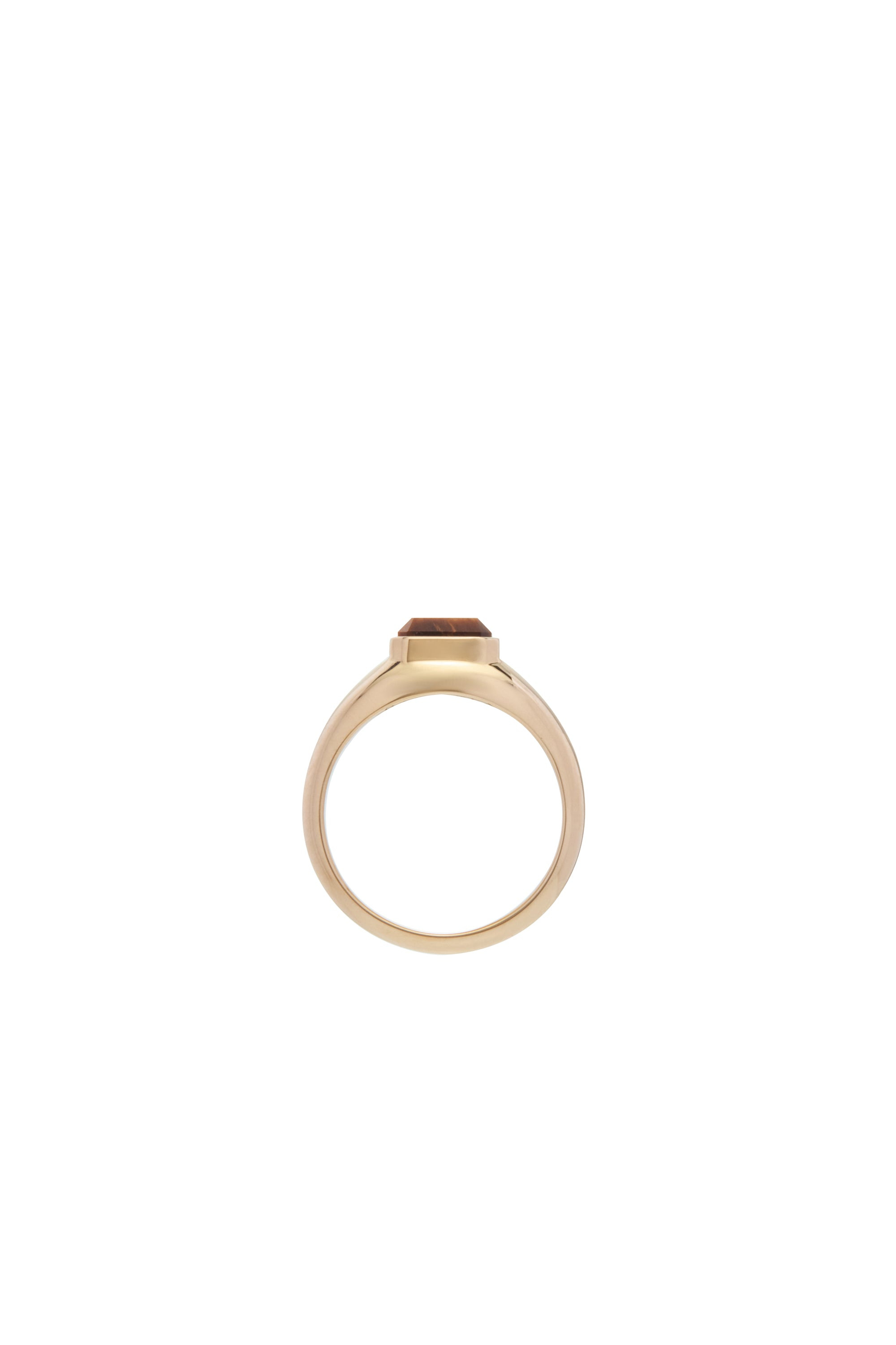 Small Ring in 18K Yellow Gold & Tiger's Eye - 5
