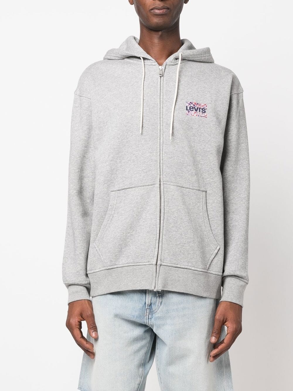 logo-print zip-up hoodie - 3