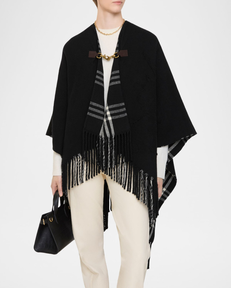 Burberry Fil Coupe EKD Wool Cape outlook