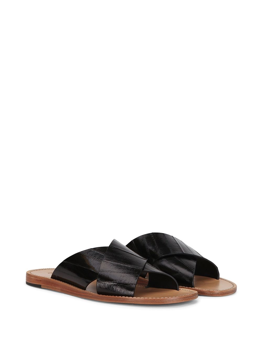 slip-on eel skin sandals - 2