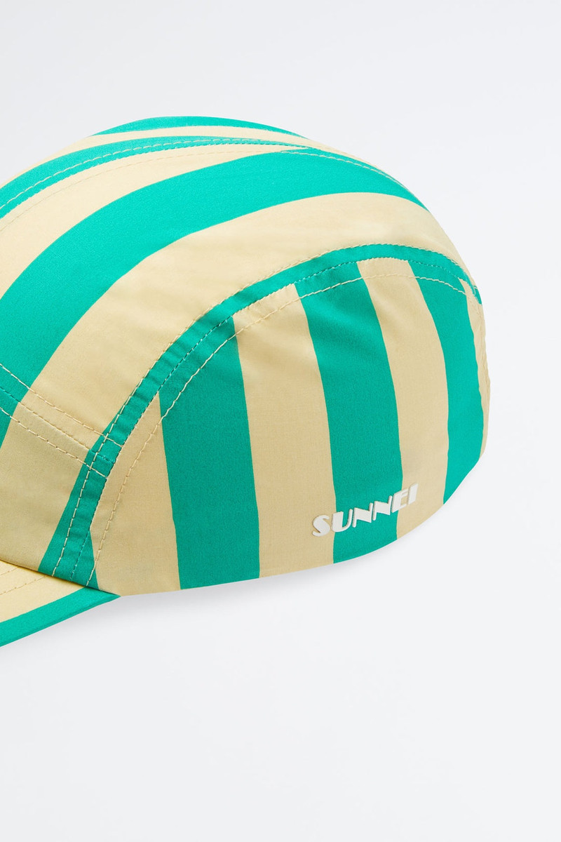 LIGHT YELLOW & GREEN STRIPED BASEBALL CAP 5