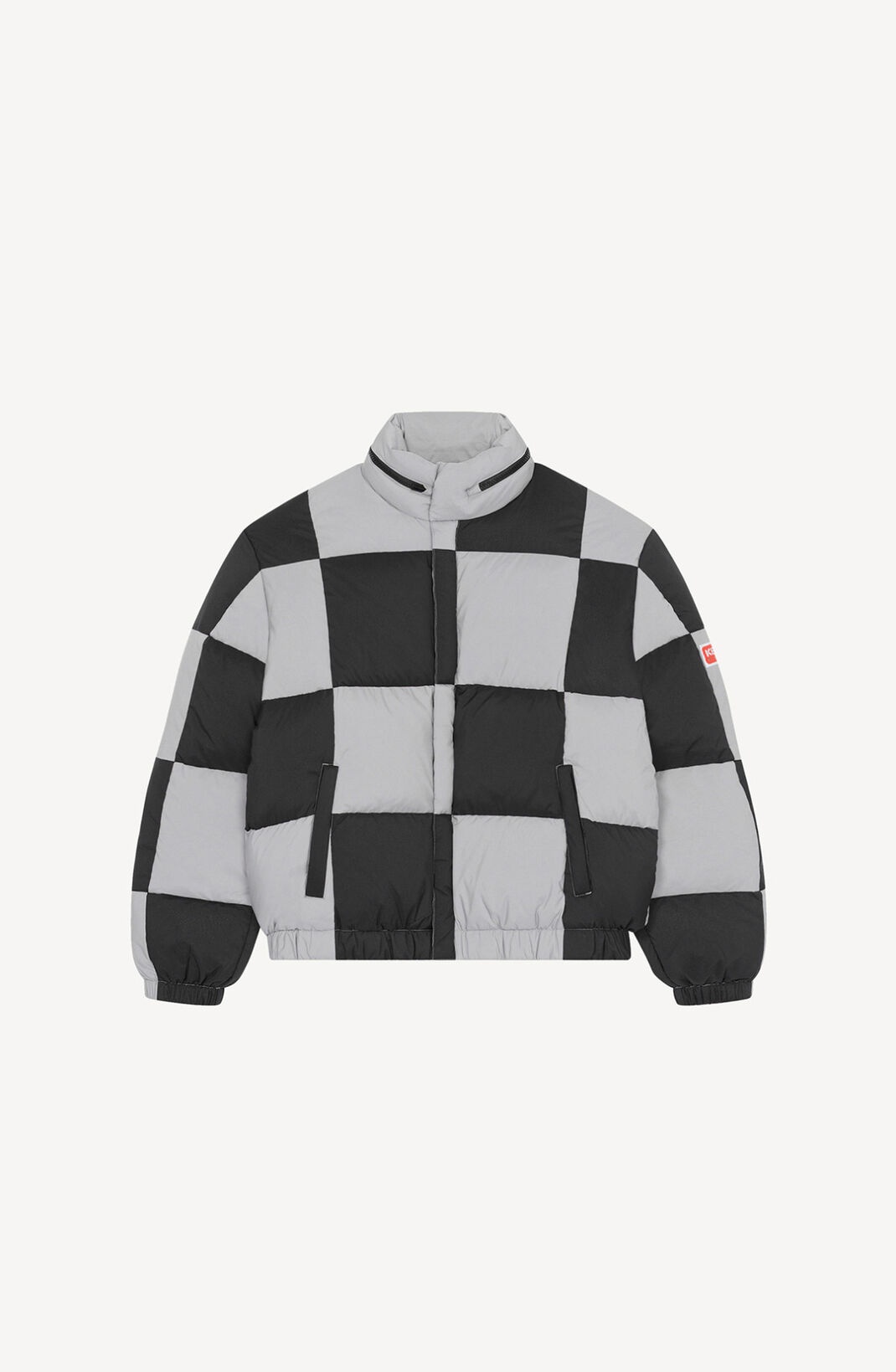 Checked boxy padded coat - 1