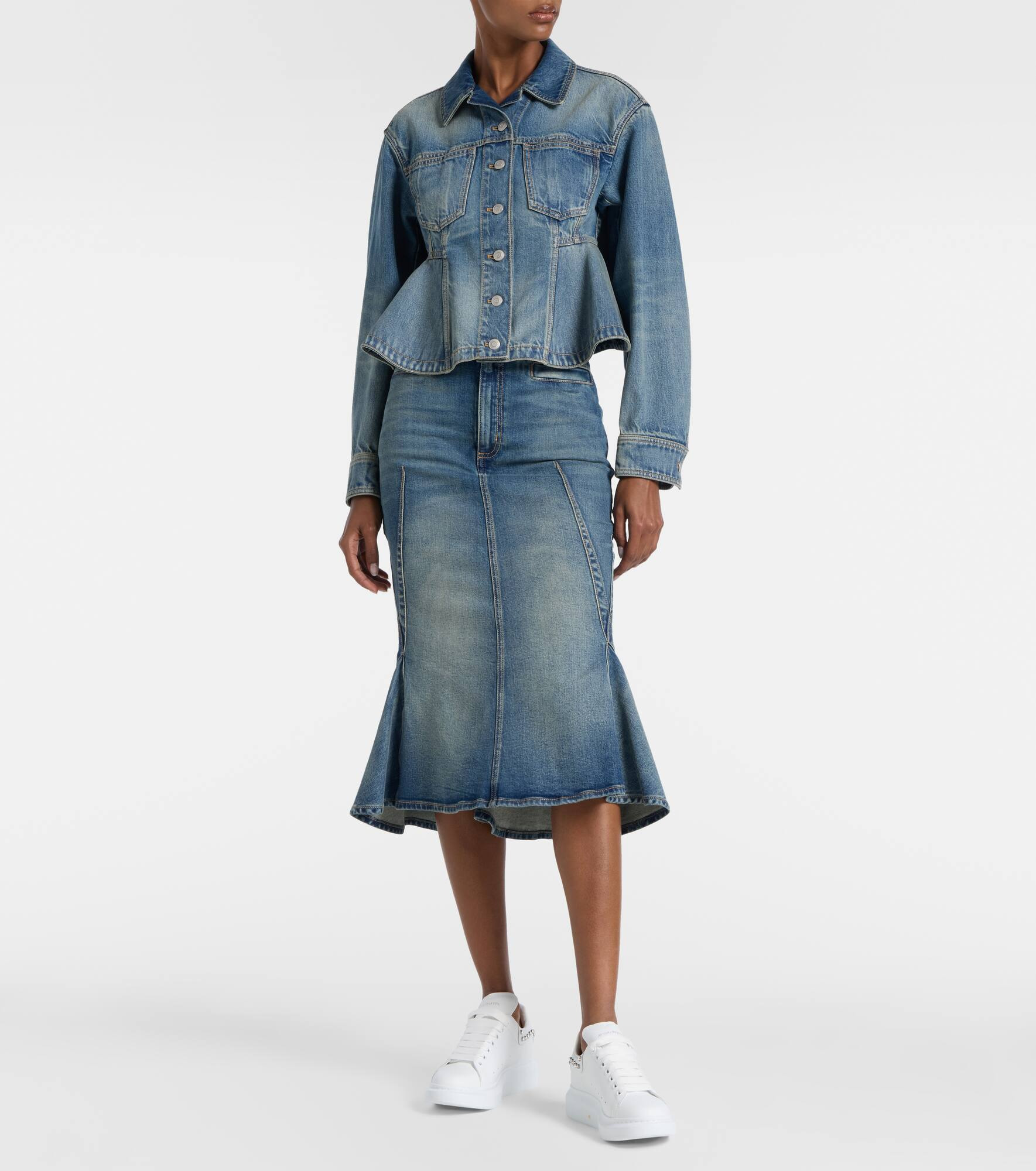 Oversized embellished leather sneakers - 3