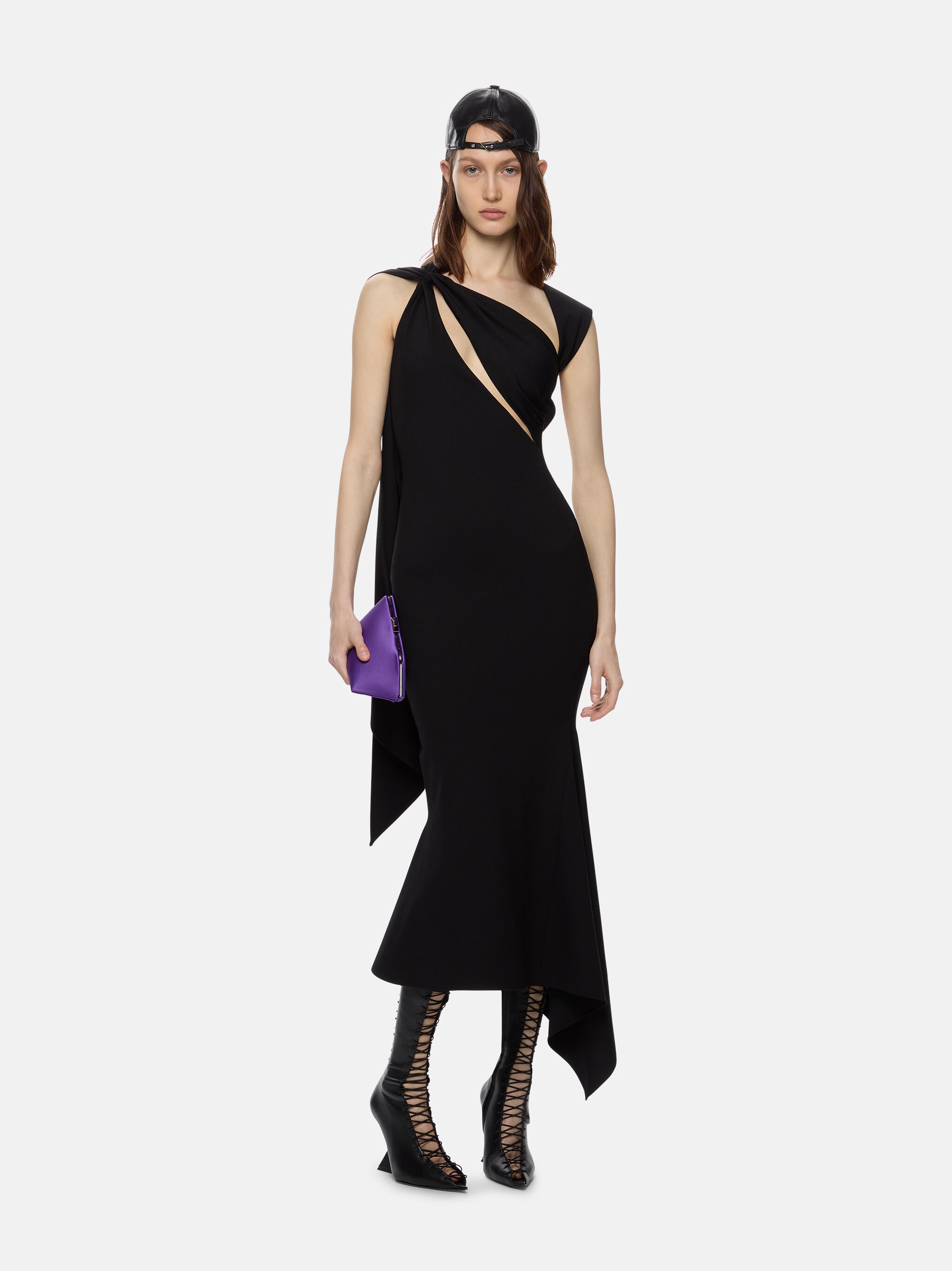 THE ATTICO ''SAM'' BLACK MIDI DRESS | REVERSIBLE