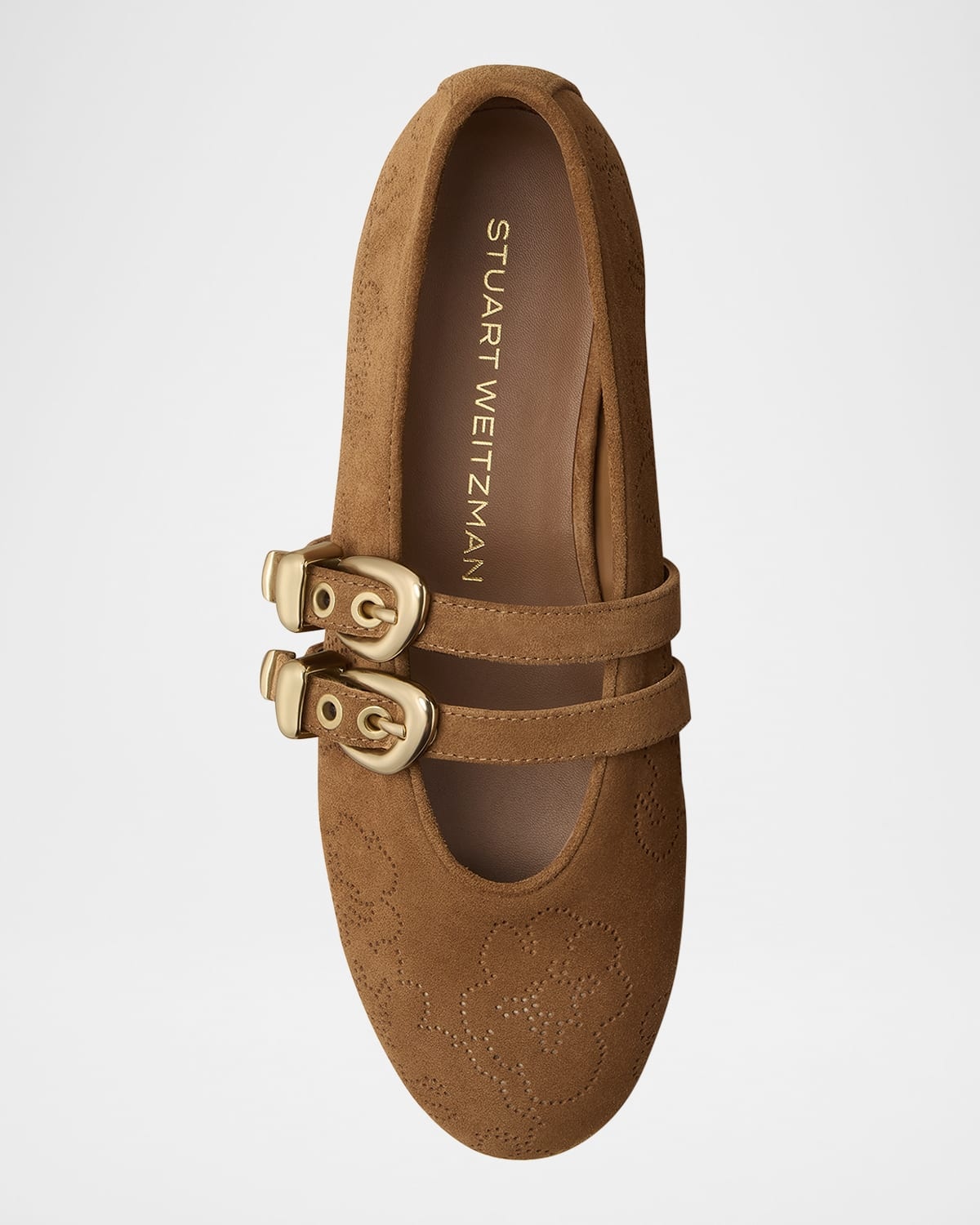 Maven Perforated Suede Mary Jane Flats - 4