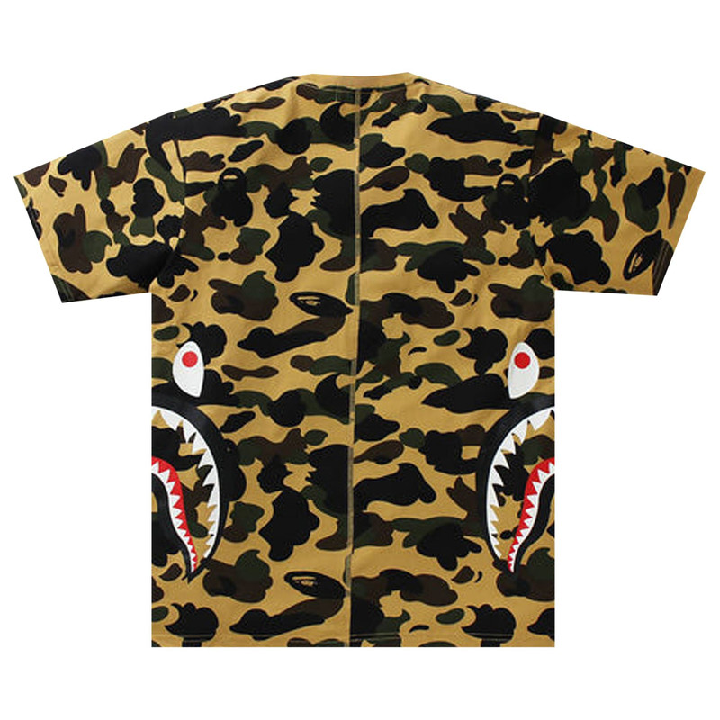 A BATHING APE® BAPE 1st Camo Side Shark Tee 'Yellow' outlook