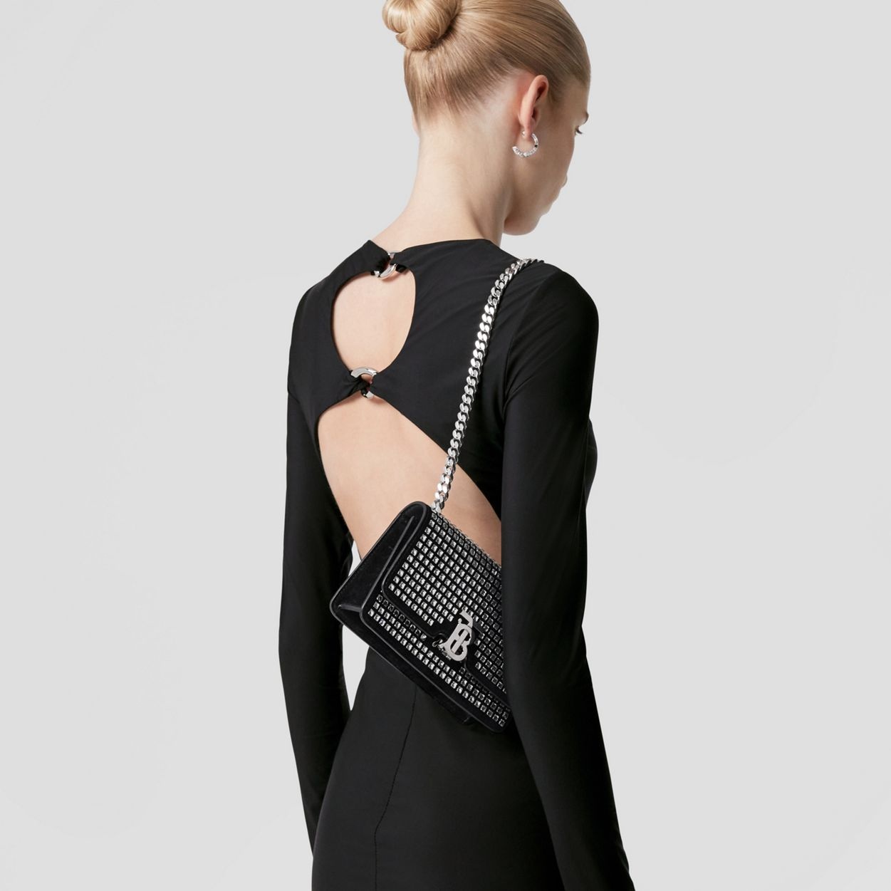 Crystal Detail Leather Mini TB Bag - 3