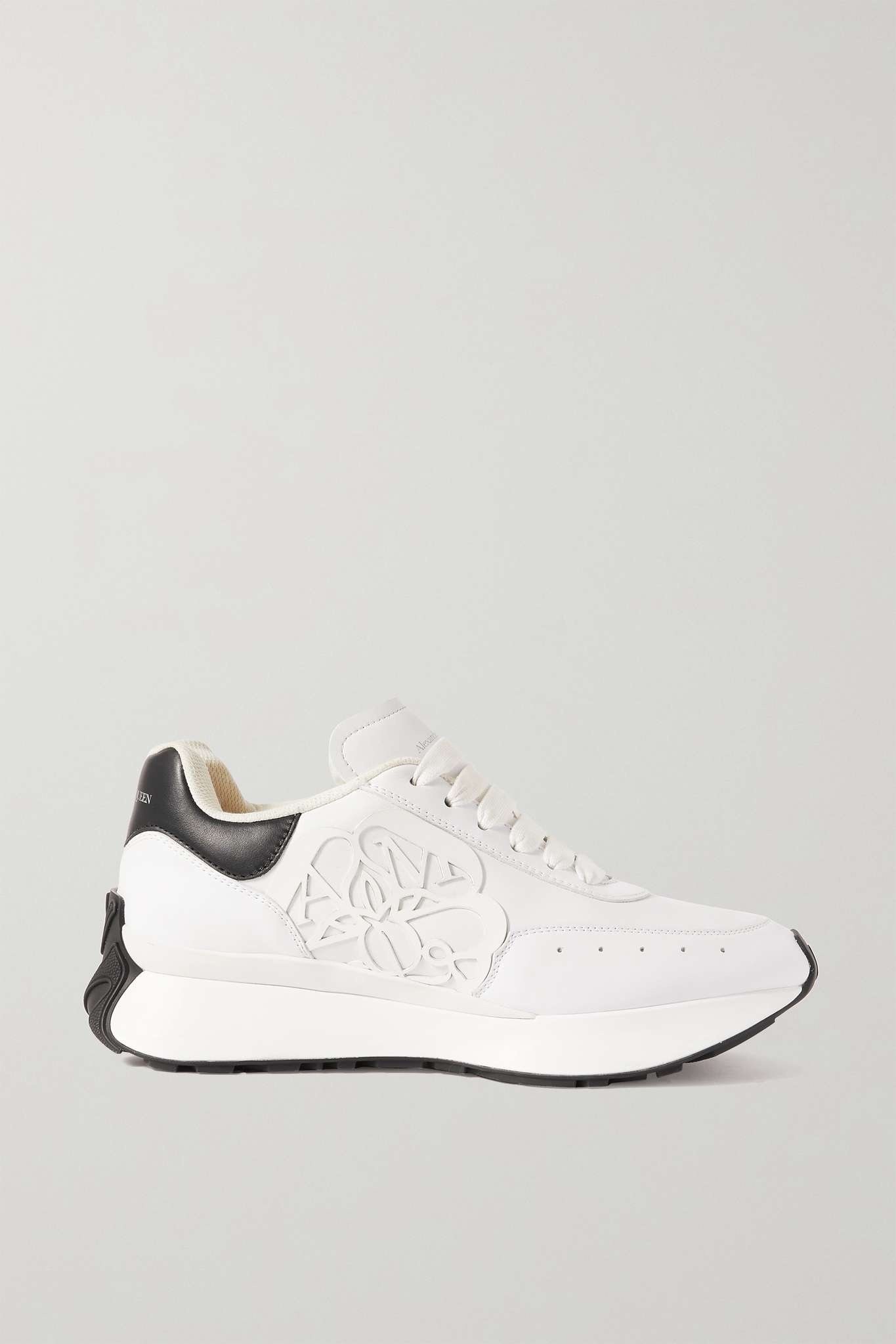 Embossed leather sneakers - 1