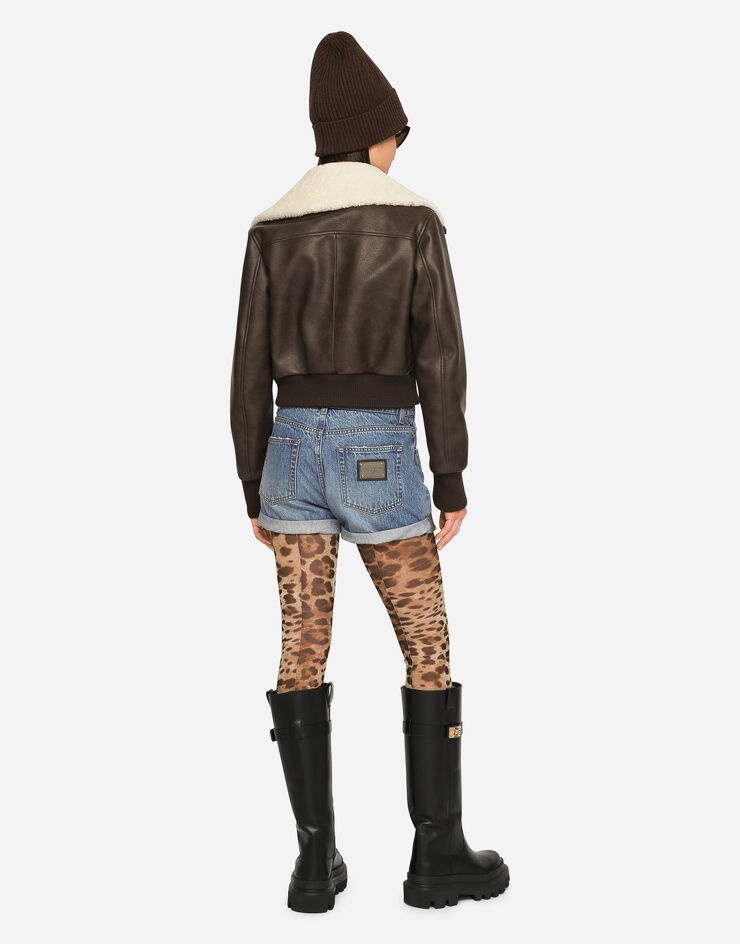 Faux leather and sheepskin jacket - 3