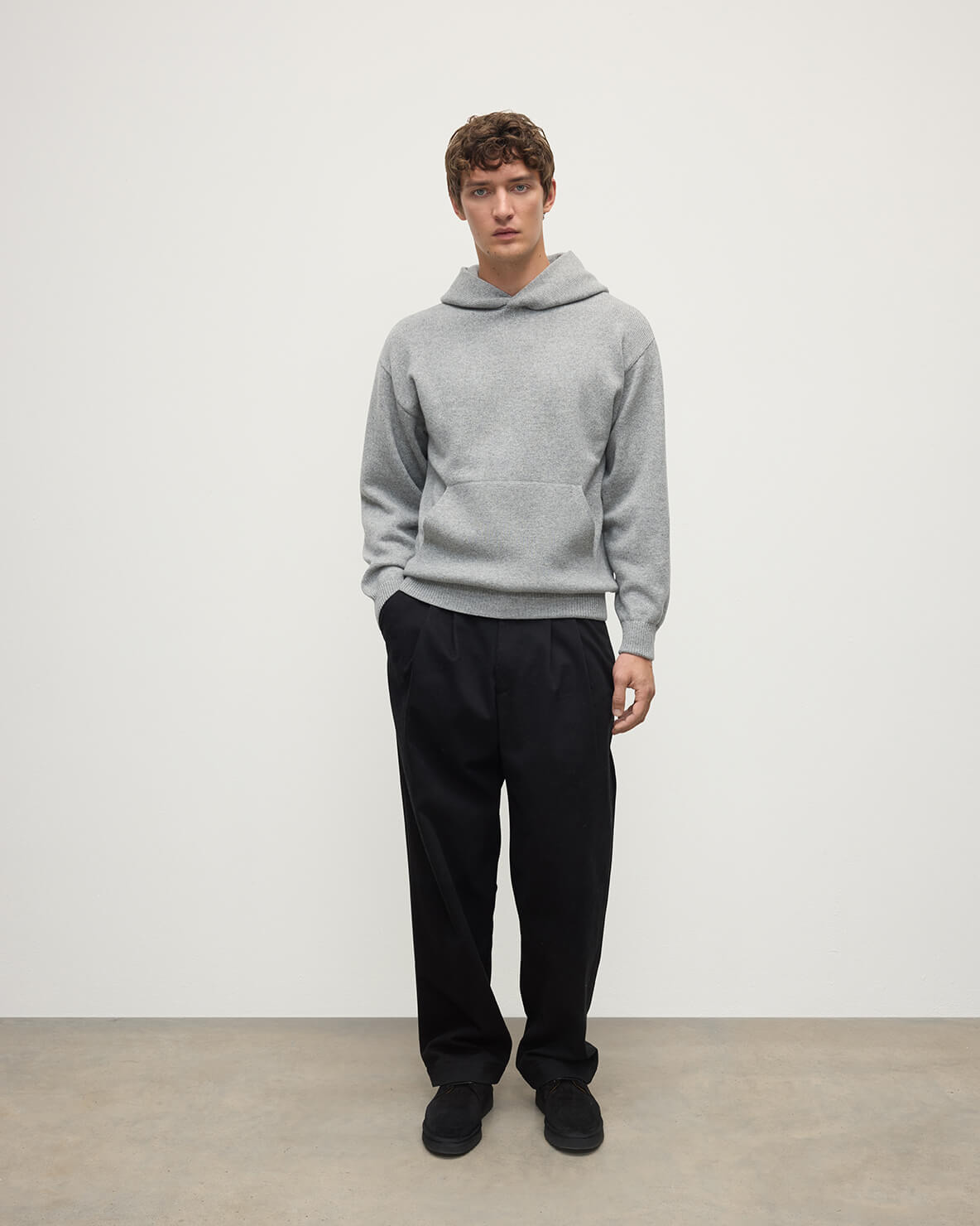 Light Grey Cashmere Hoodie - 2